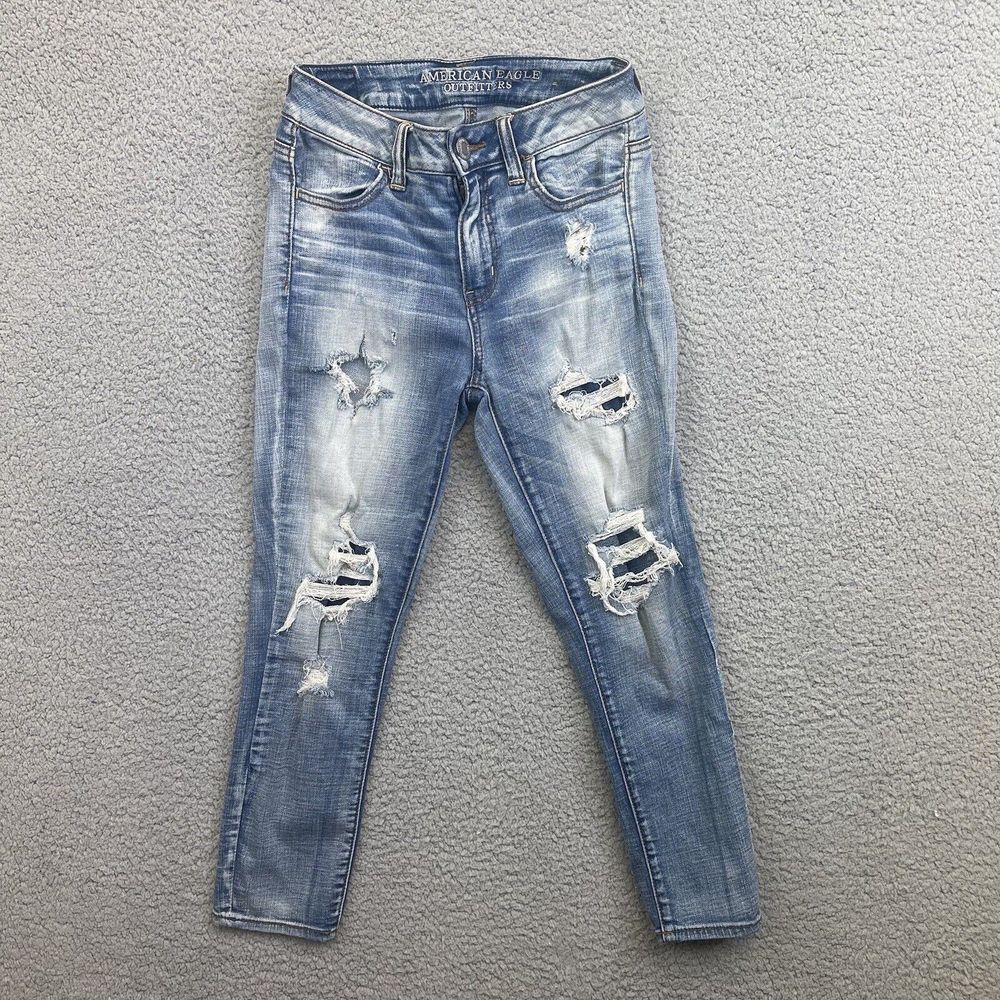 American Eagle Outfitters High Rise Jegging Crop‎ Jeans Womens Sz 2